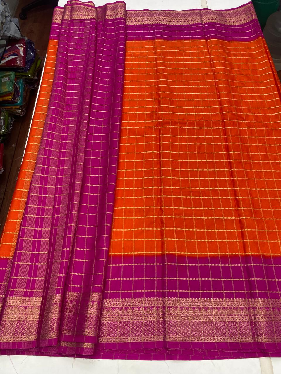 Mysore Crepe Checks Saree (2881)