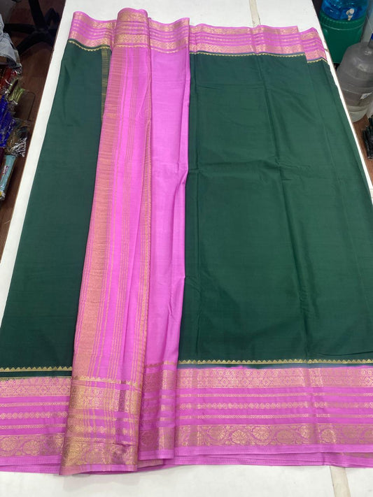 Mysore Crepe Zari Border Saree ( 2944A-R )