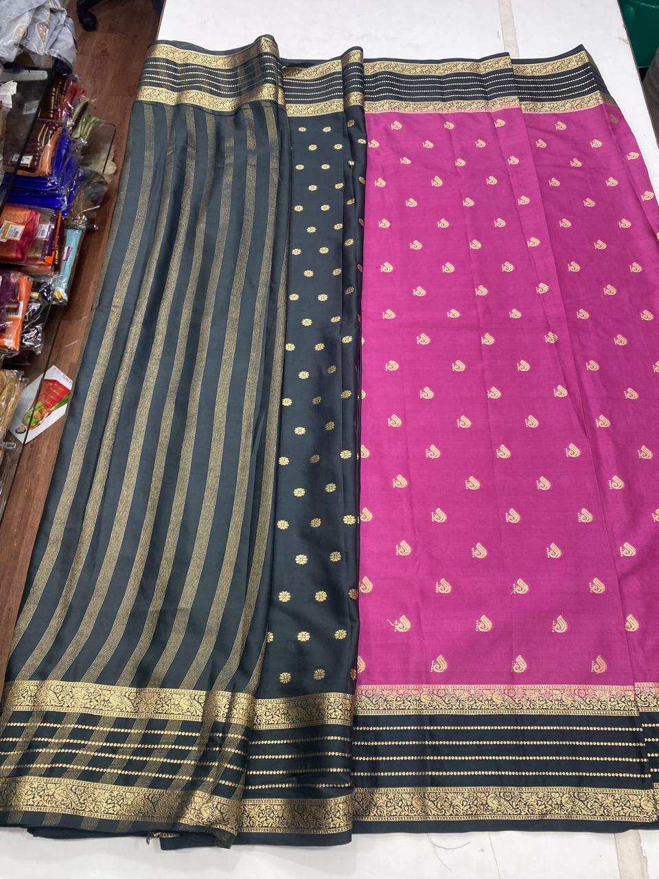 Mysore Crepe Butta Saree (2941C)