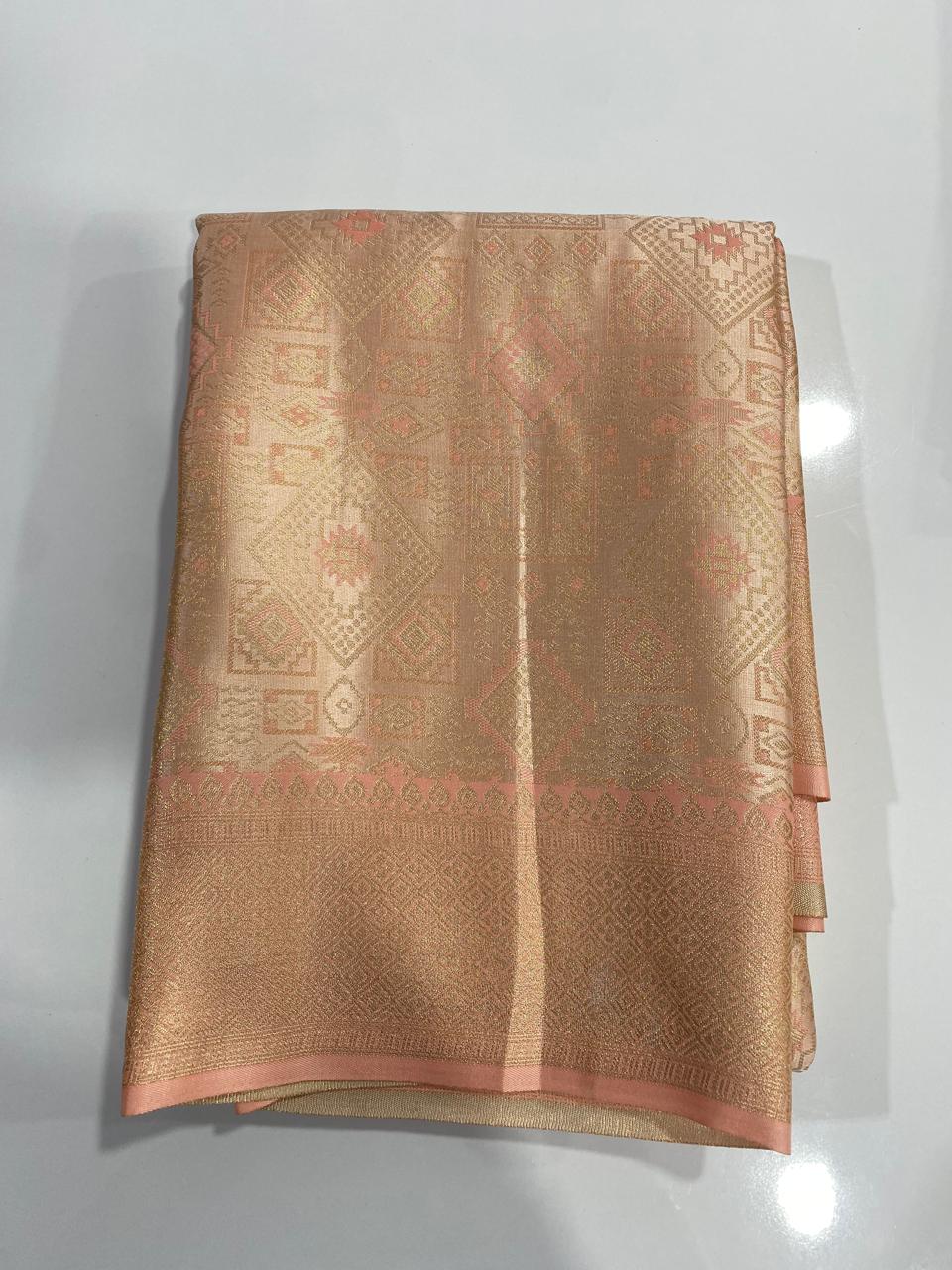 Semi Silk Tissue Broket Satin Saree (2787D)