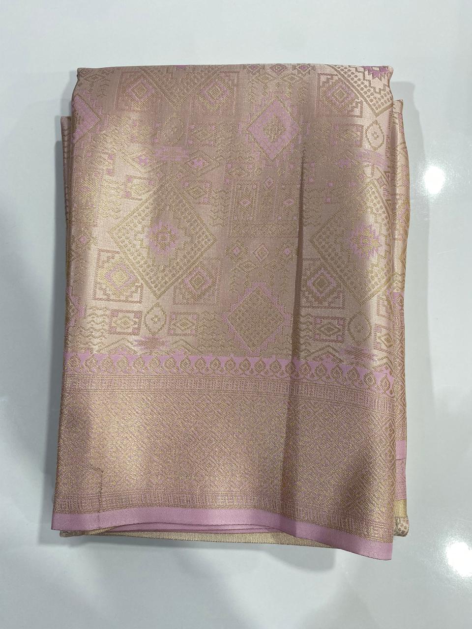 Semi Silk Tissue Broket Satin Saree (2787D)