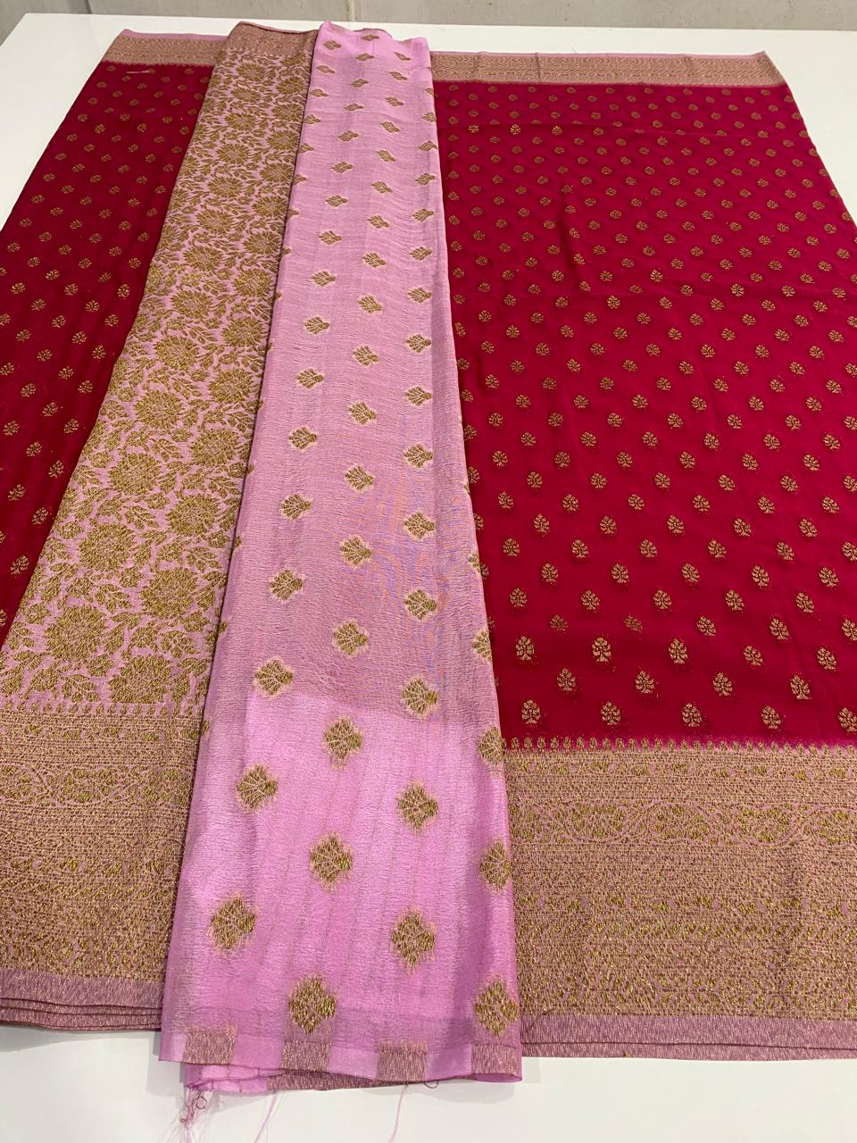 Khaddi Georgette Neem Zari Saree (2971)