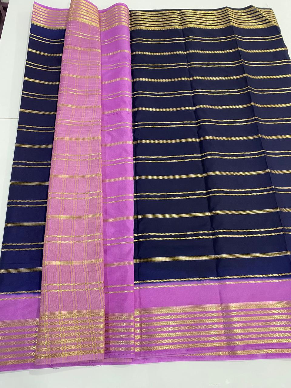 Mysore Crepe Lines Saree (2966)