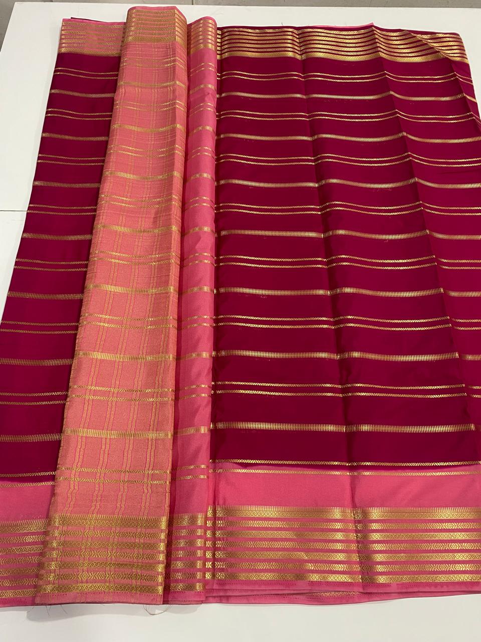 Mysore Crepe Lines Saree (2966)