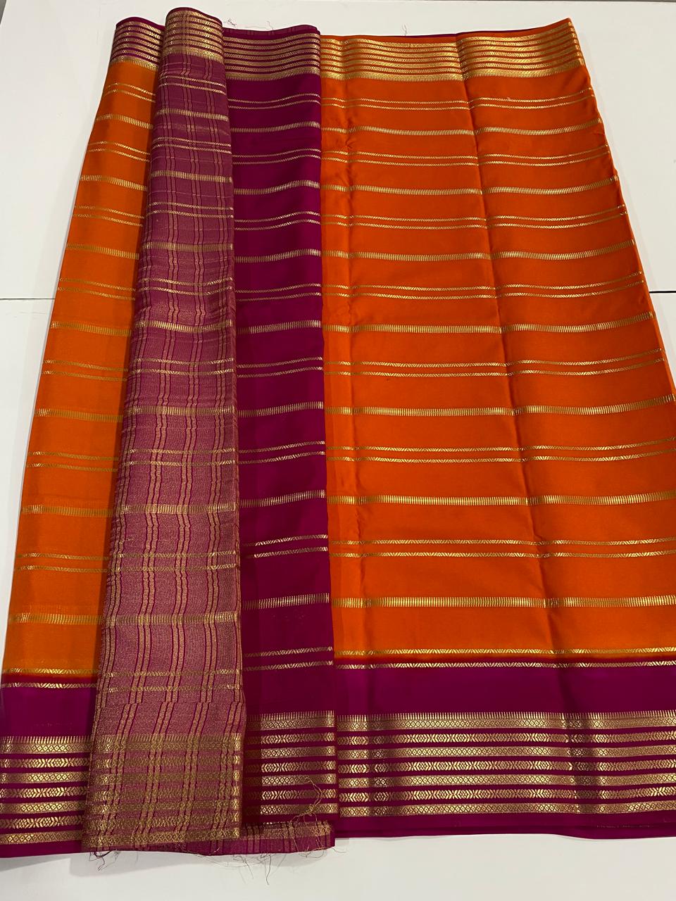 Mysore Crepe Lines Saree (2966)