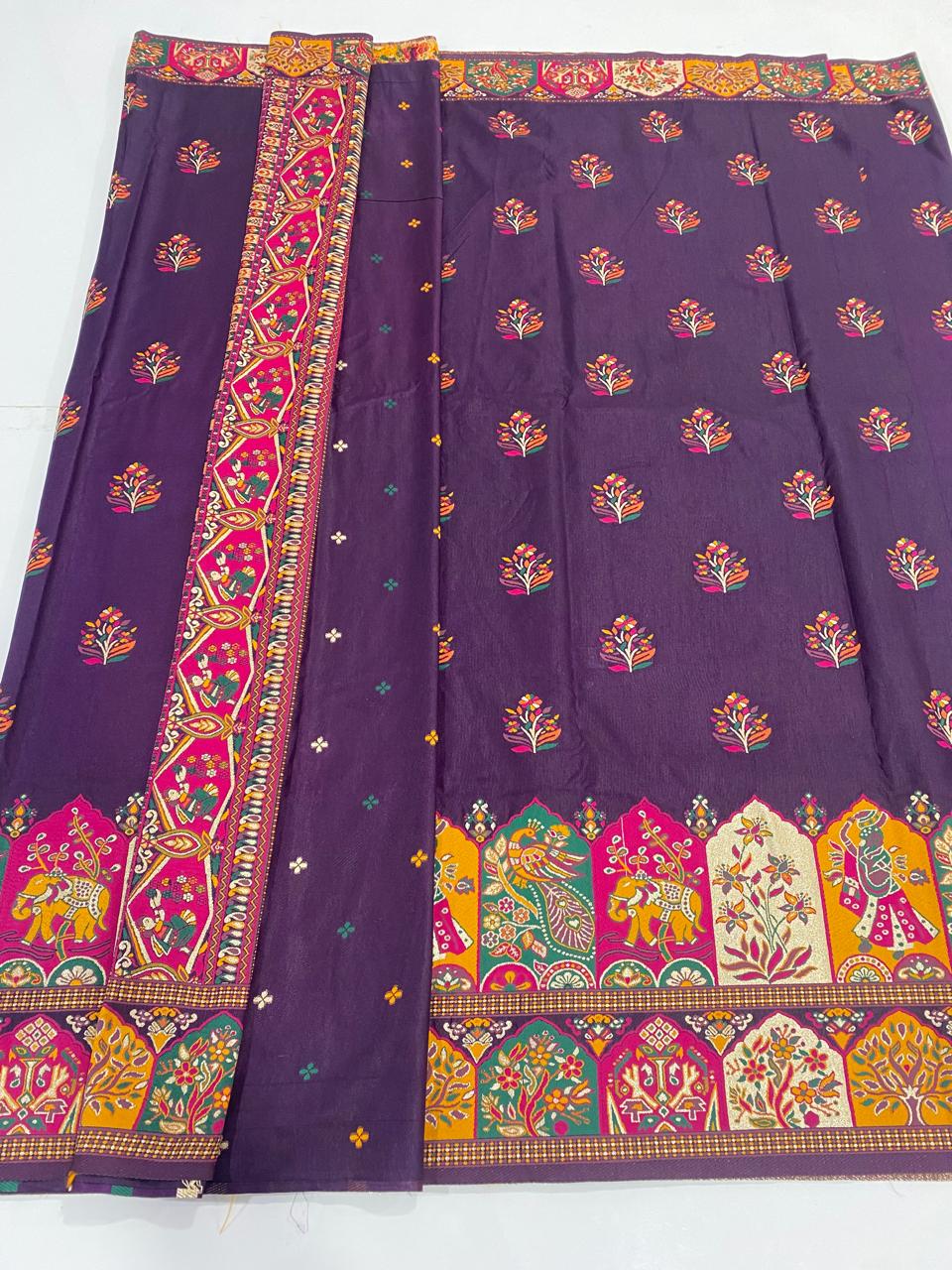 Mysore Pashmeena Meena Butta Saree (2986A)