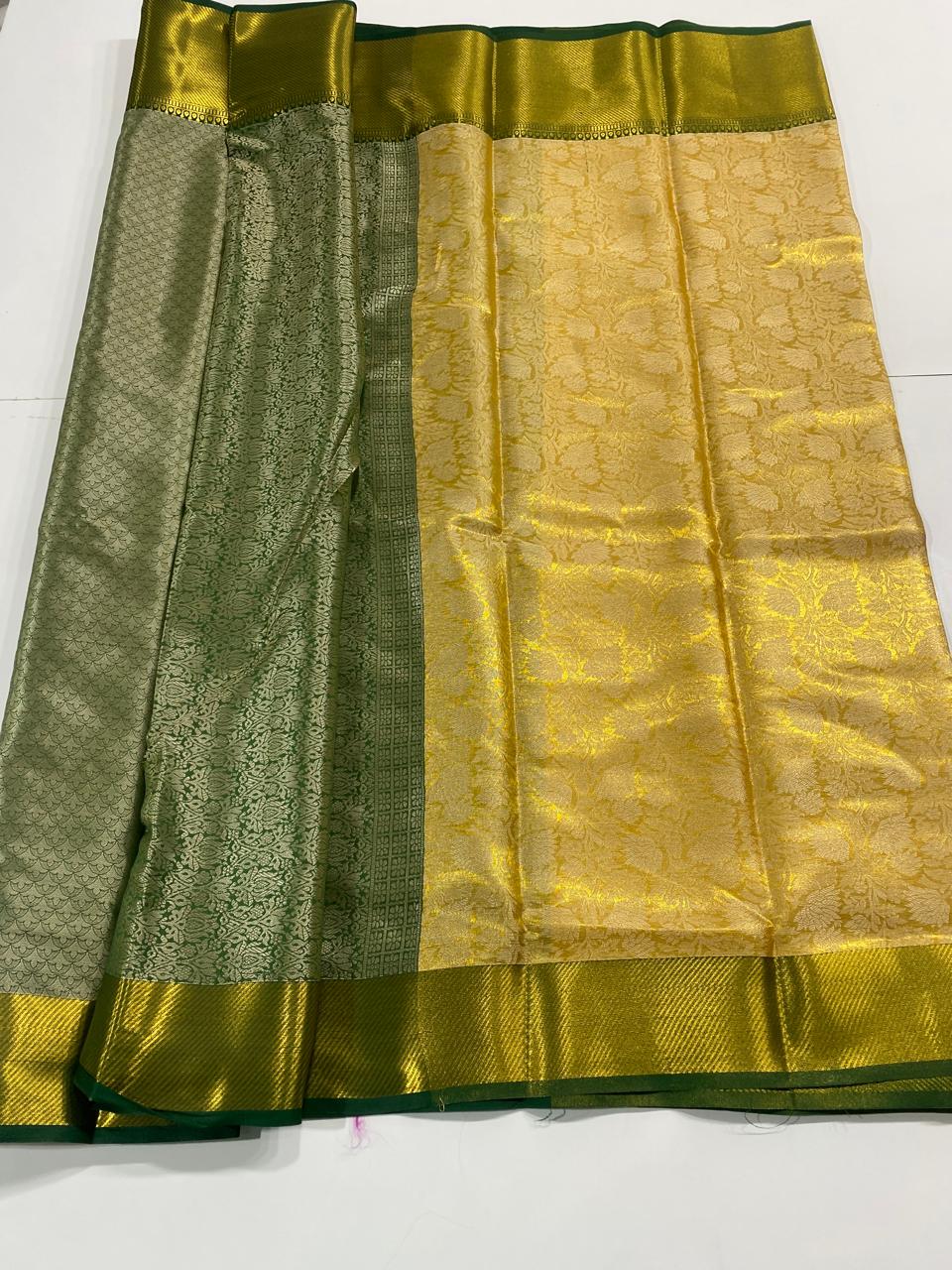 Semi Silk Gold Brocket Saree (2993)