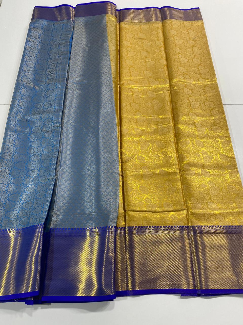 Semi Silk Gold Brocket Saree (2993)