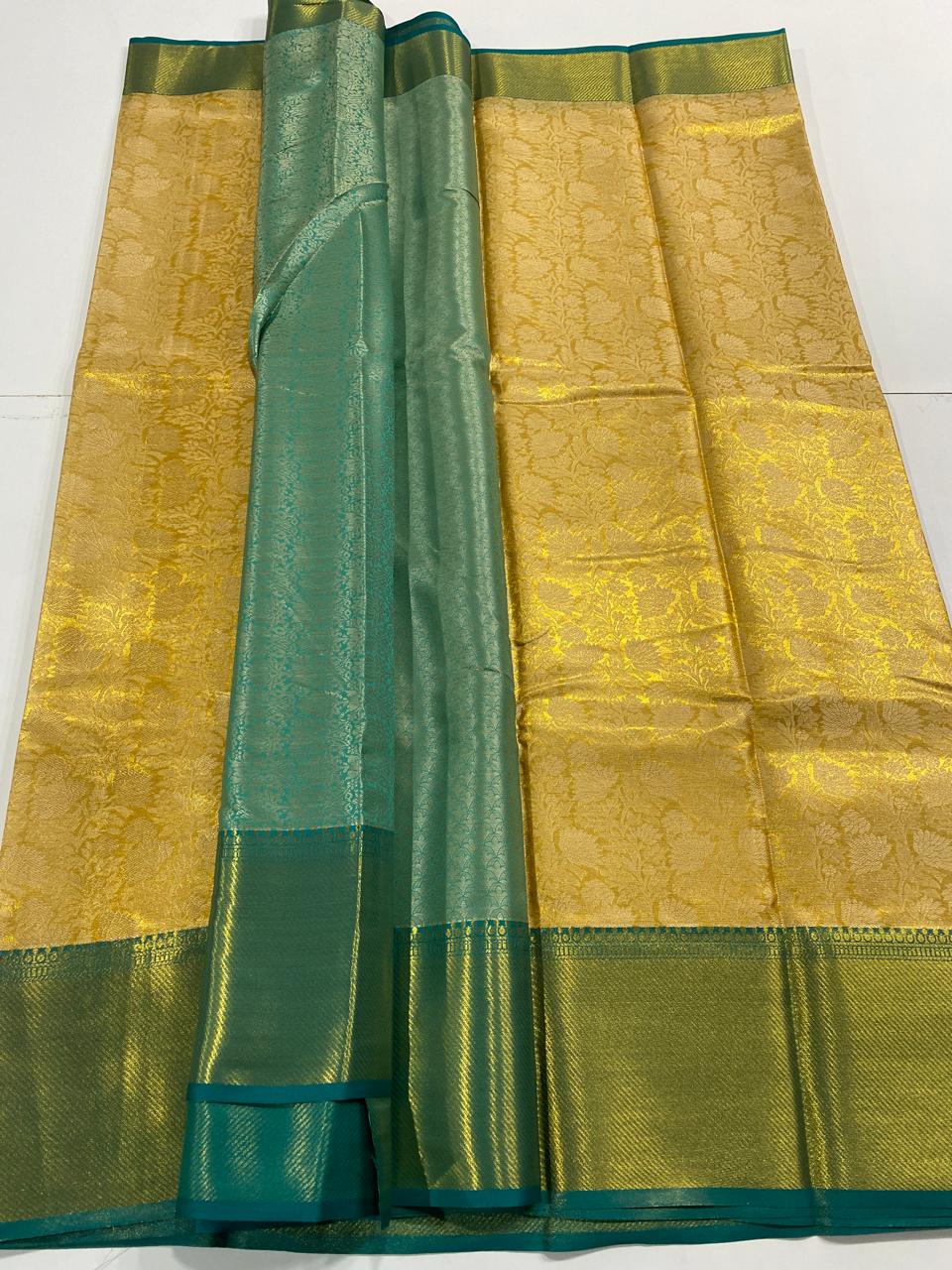 Semi Silk Gold Brocket Saree (2993)