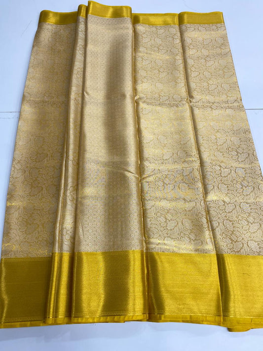 Semi Silk Gold Brocket Saree  ( 2970C-R )