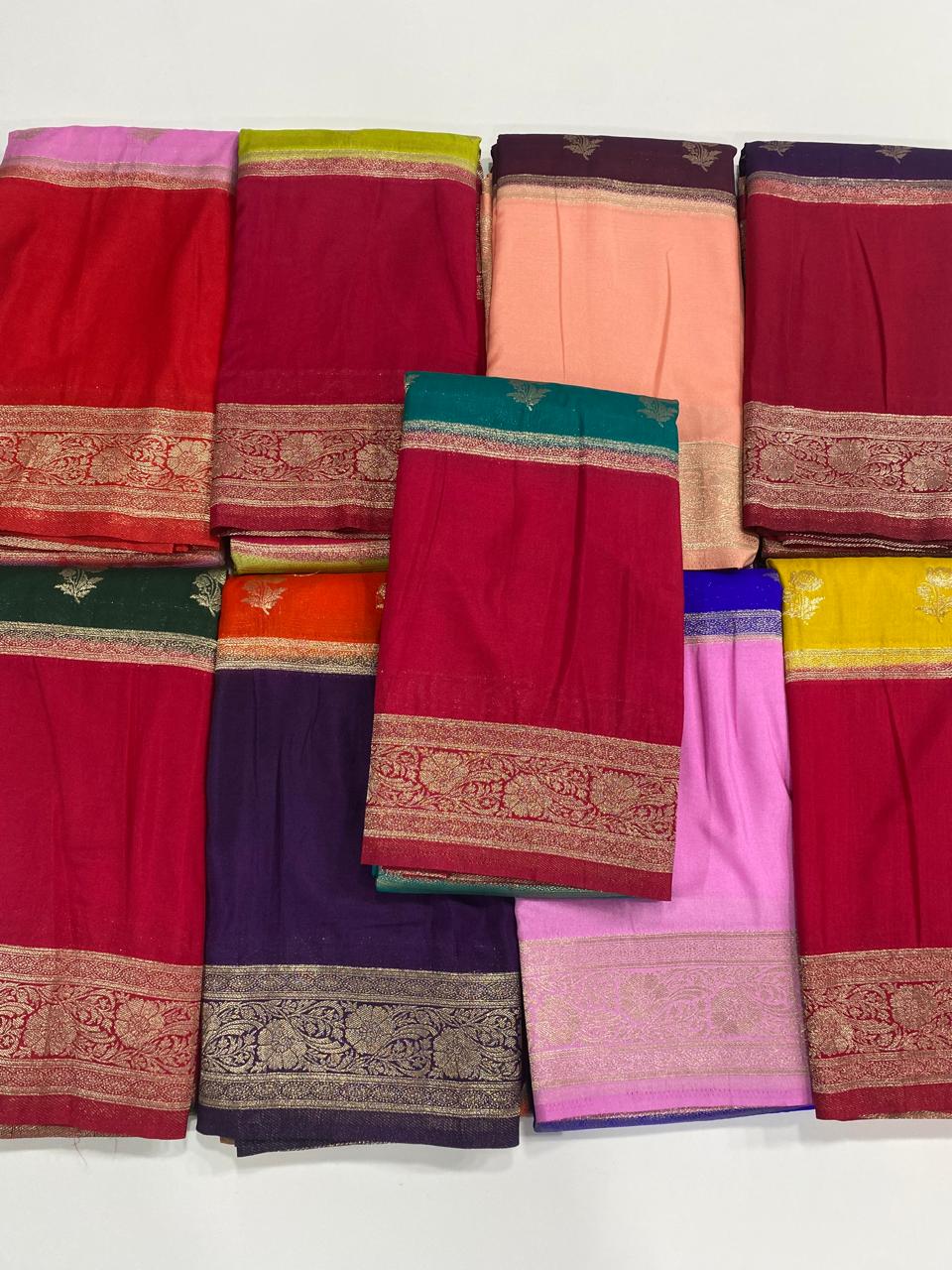 Khaddi Georgette Big  Border Saree (2994A)