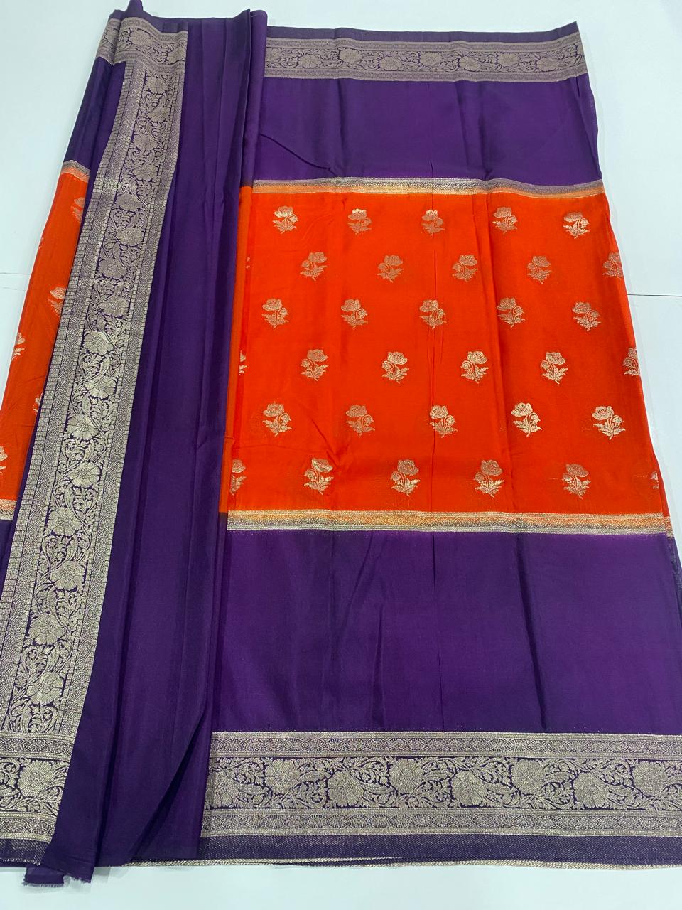 Khaddi Georgette Big  Border Saree (2994A)