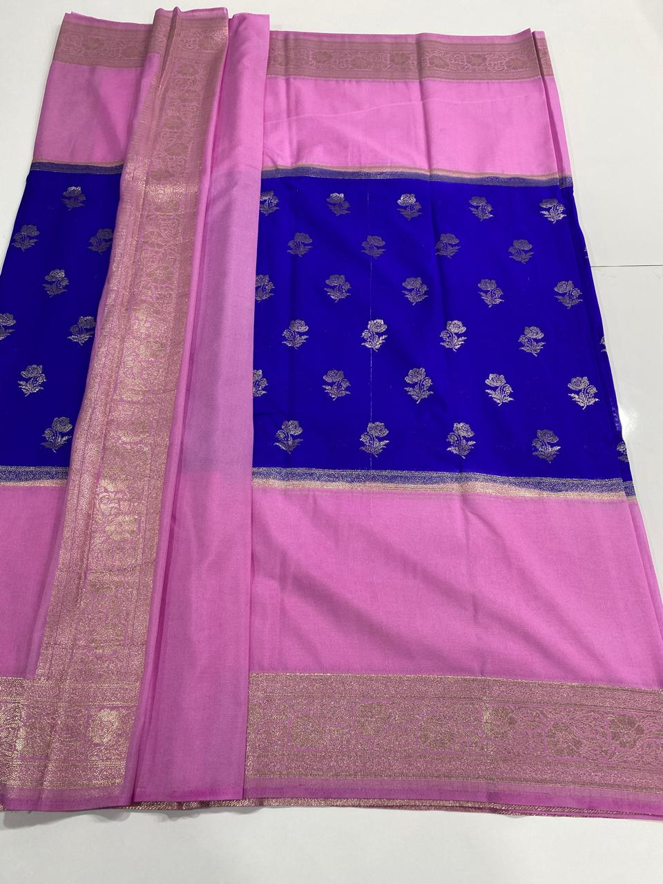 Khaddi Georgette Big  Border Saree (2994A)