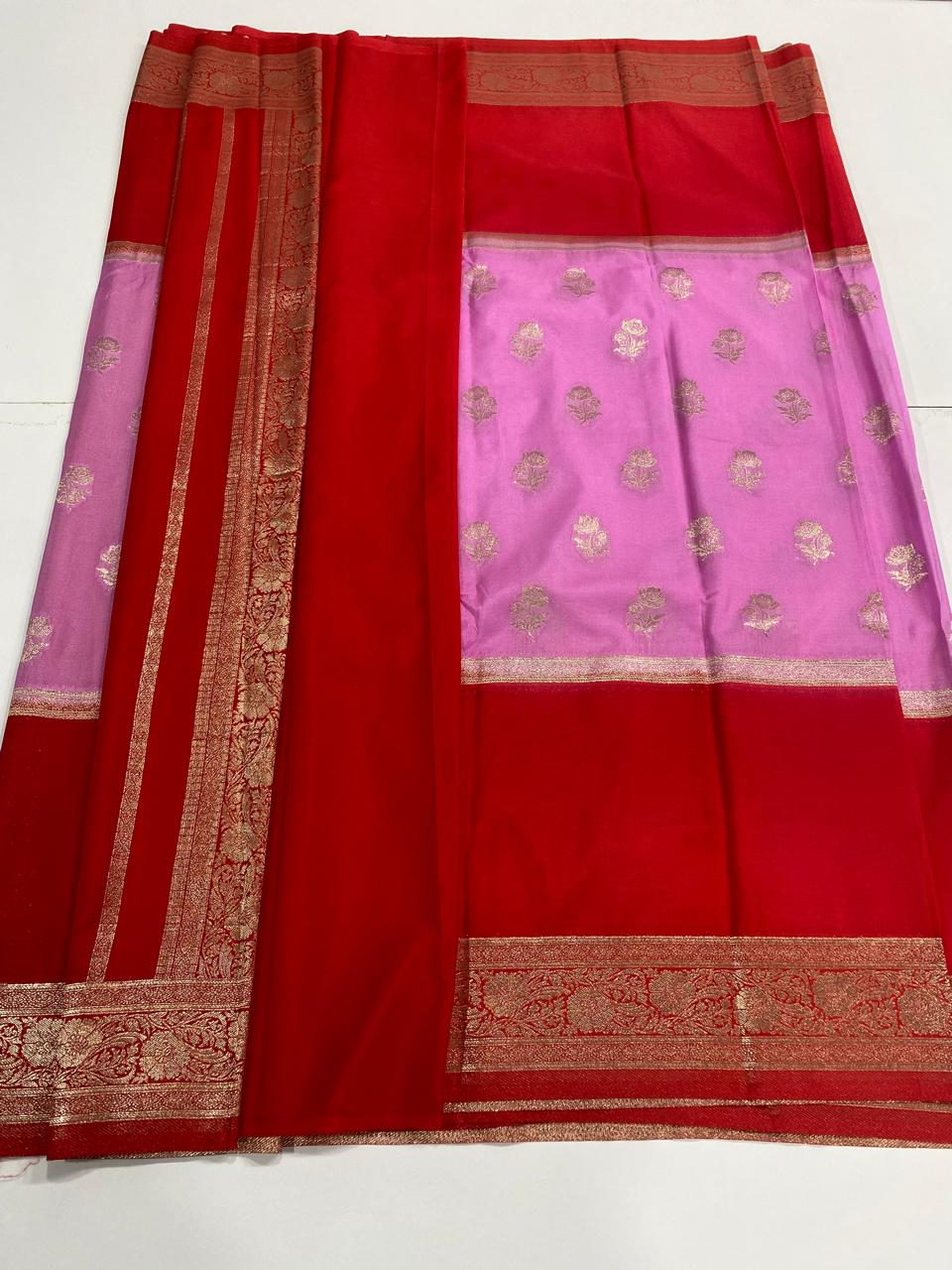 Khaddi Georgette Big  Border Saree (2994A)