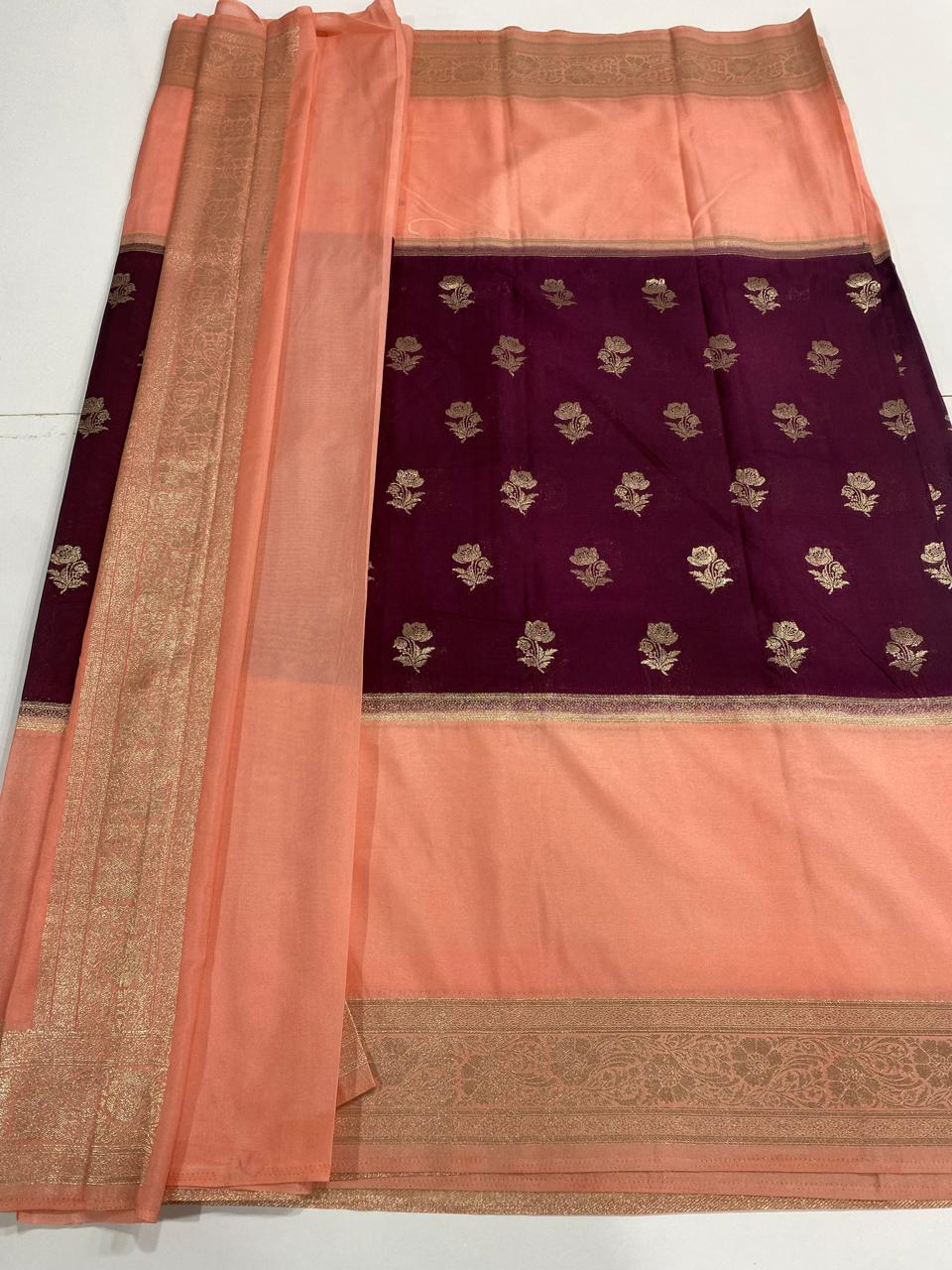 Khaddi Georgette Big  Border Saree (2994A)
