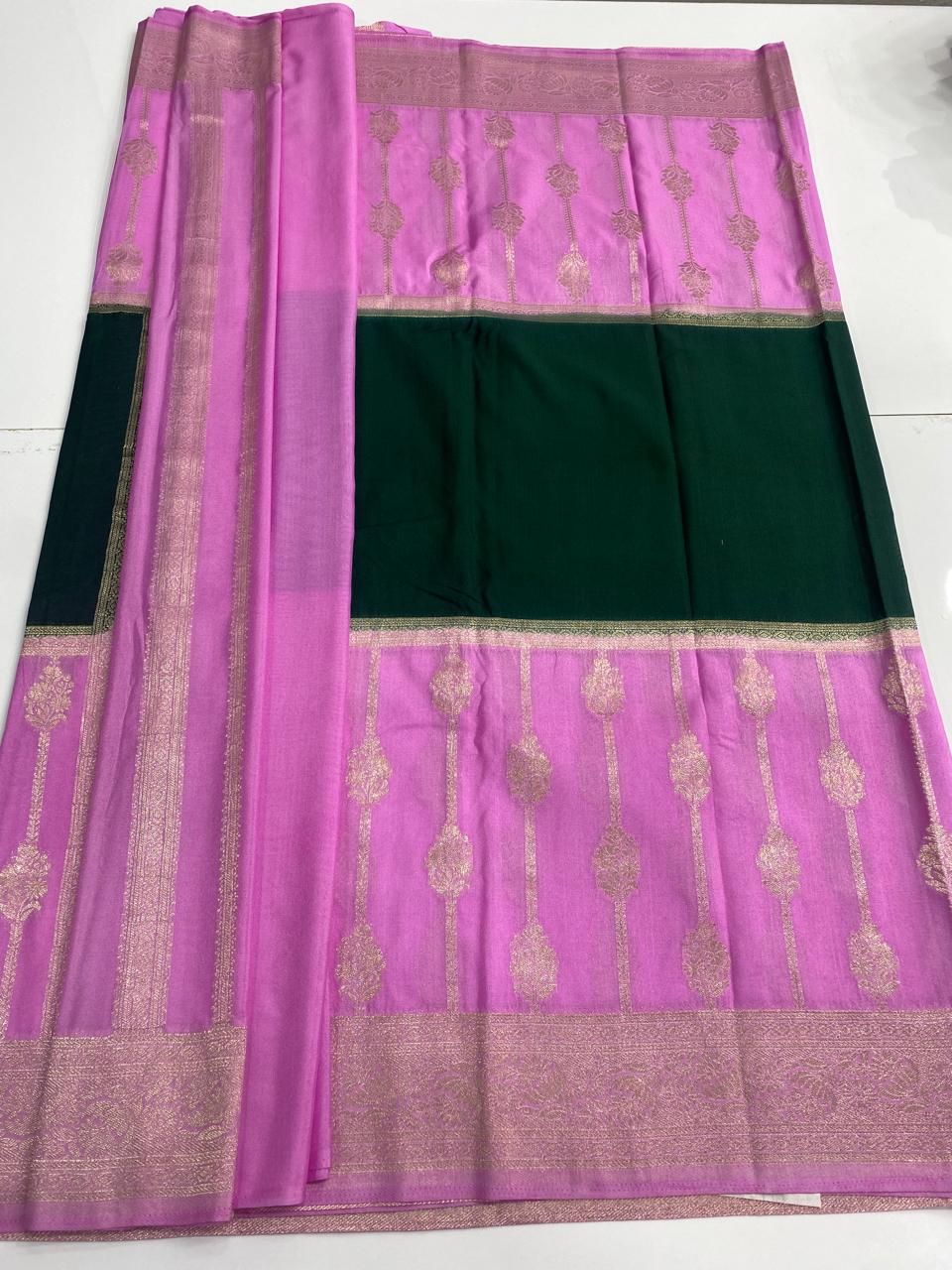 Khaddi Georgette Big Jal Border Saree (2994B)