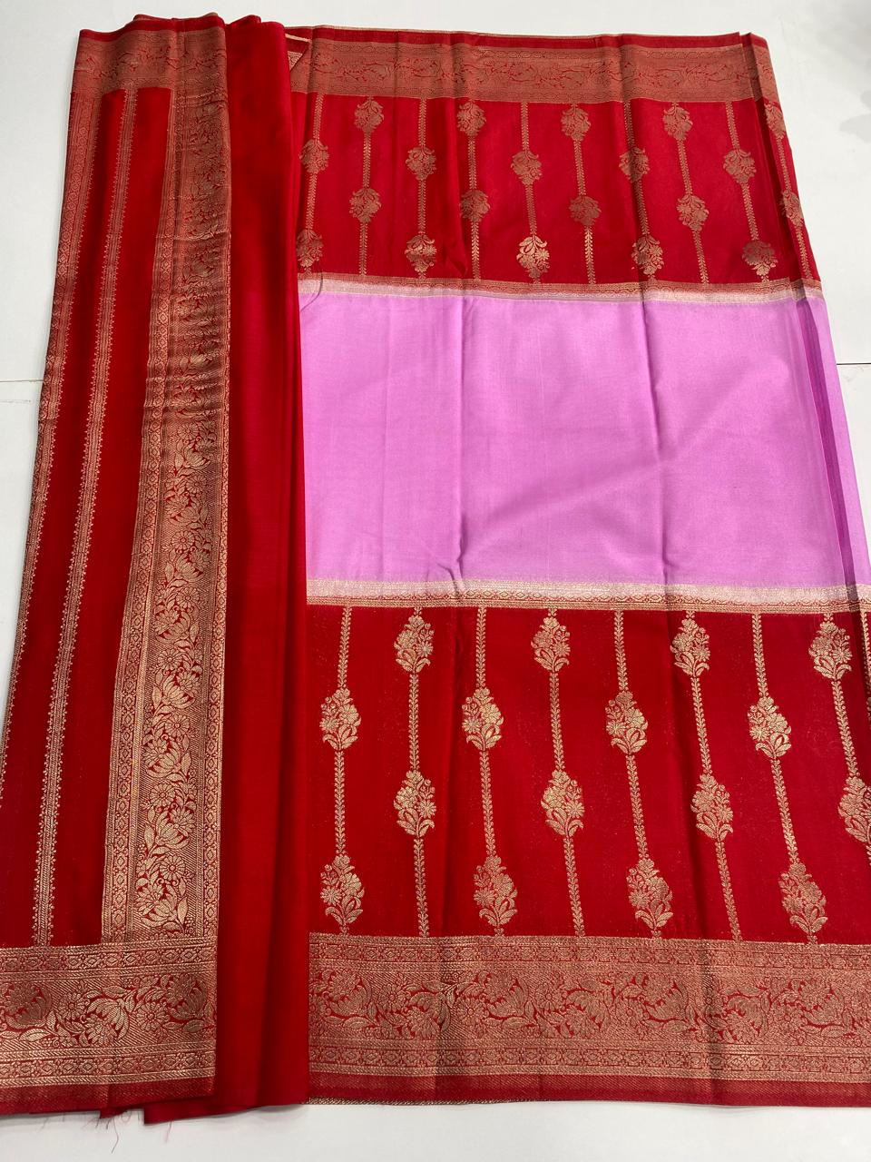 Khaddi Georgette Big Jal Border Saree (2994B)