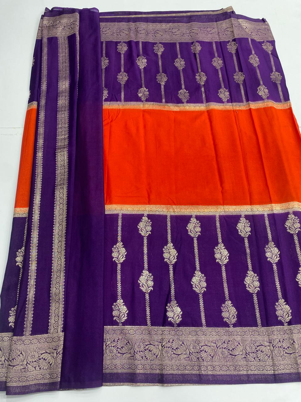 Khaddi Georgette Big Jal Border Saree (2994B)