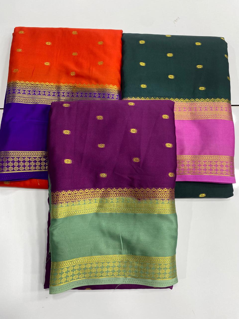Mysore Crepe Butta Saree (3002A)