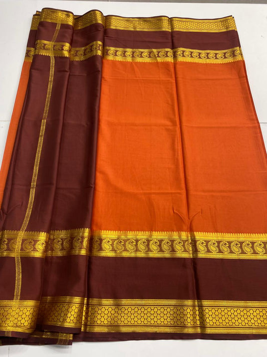 Mysore Crepe Bentex Border Saree  ( 3008A-R )