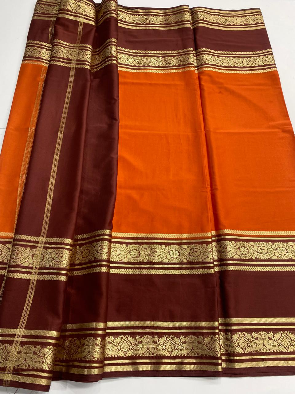 Mysore Crepe Bentex Border Saree  ( 3008B-R )