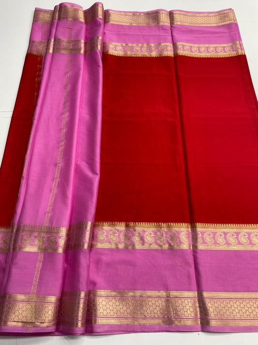 Mysore Crepe Bentex Border Saree  ( 3009-R6 )