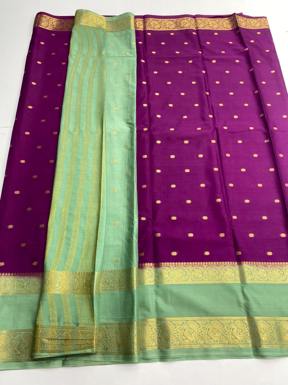 Mysore Crepe Butta Saree  ( 3002B-R )
