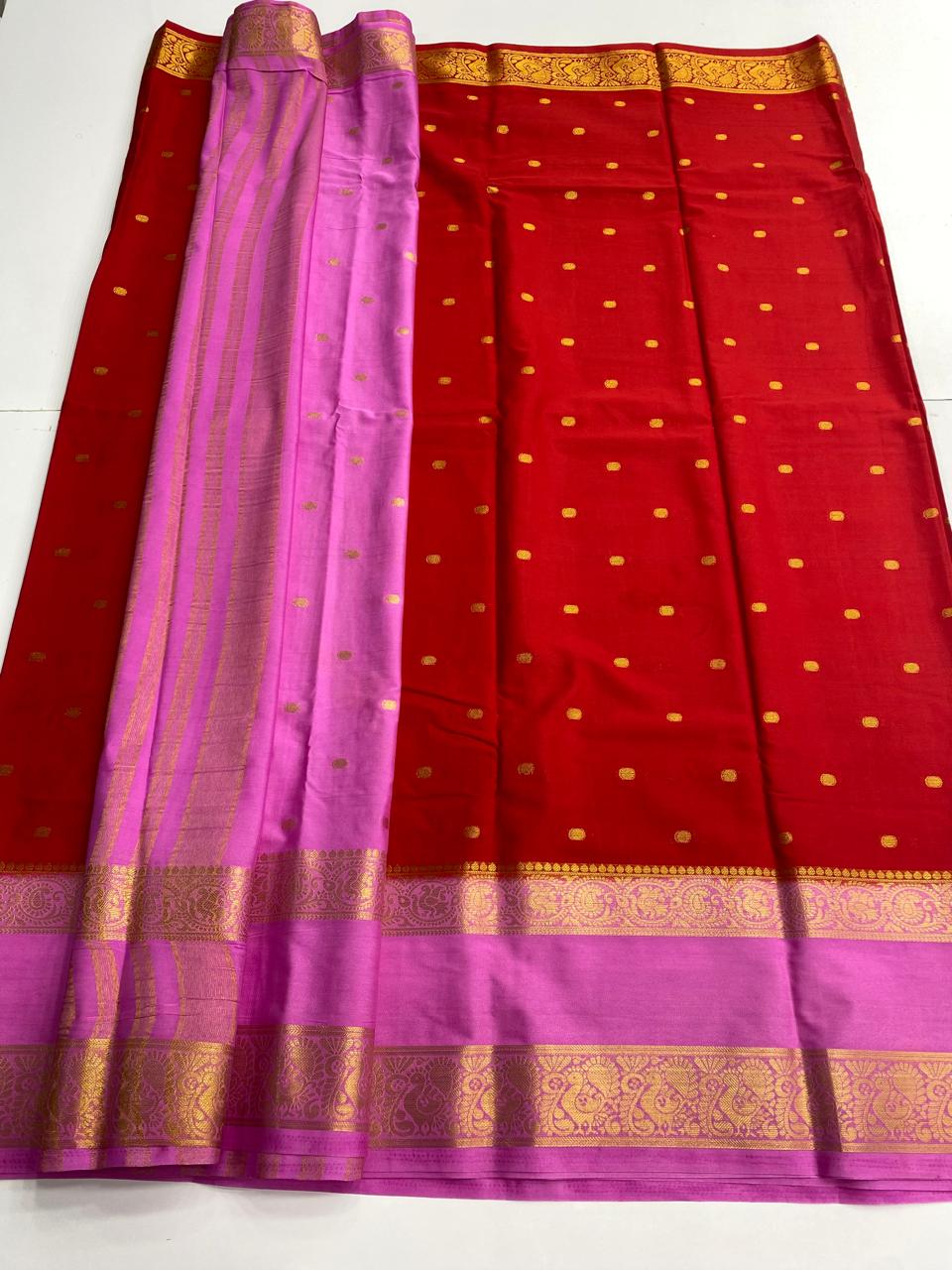 Mysore Crepe Butta Saree  ( 3002B-R )