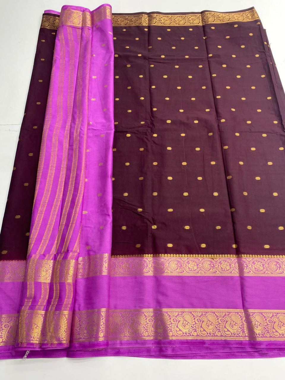 Mysore Crepe Butta Saree  ( 3002B-R )