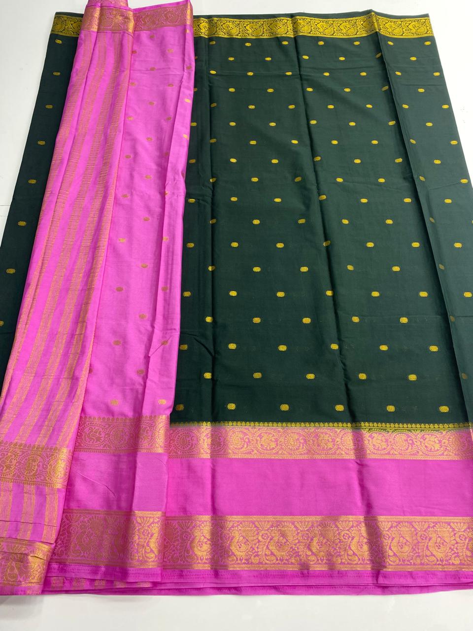 Mysore Crepe Butta Saree  ( 3002B-R )