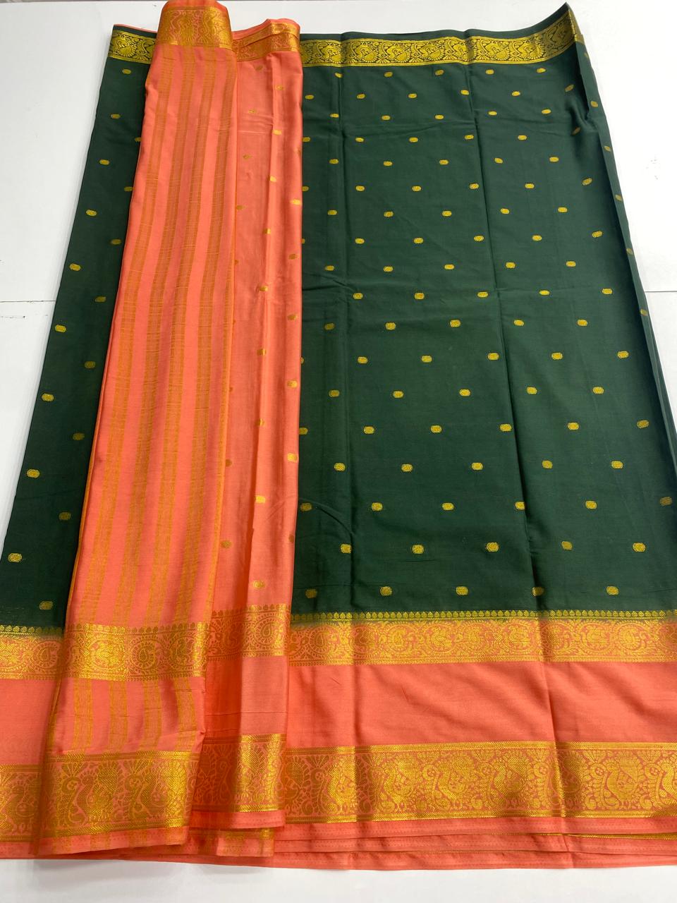 Mysore Crepe Butta Saree  ( 3002B-R )