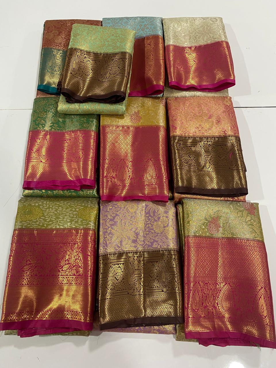 Kanchipuram semi silk sarees  ( 3005-R )