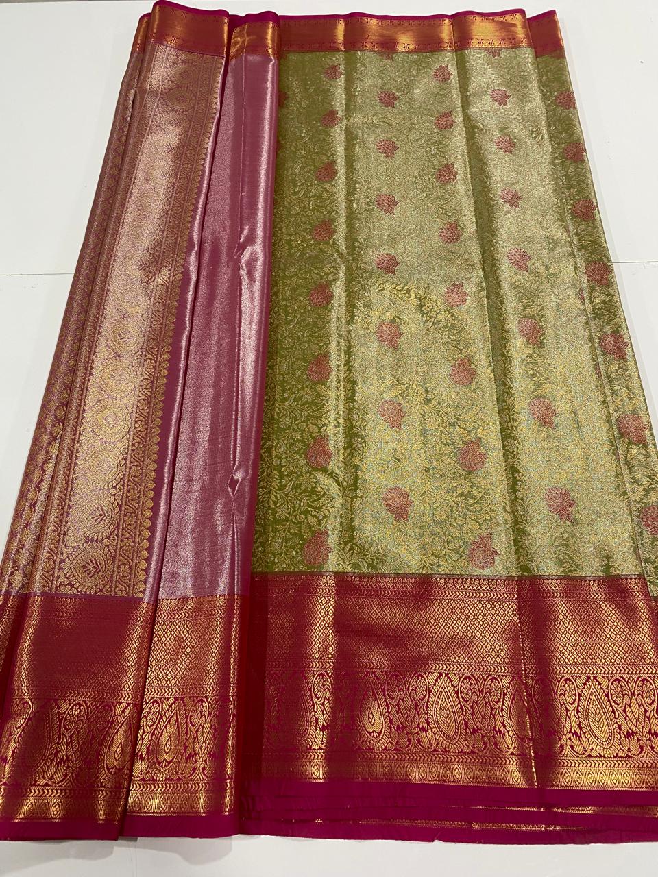 Kanchipuram semi silk sarees  ( 3005-R )