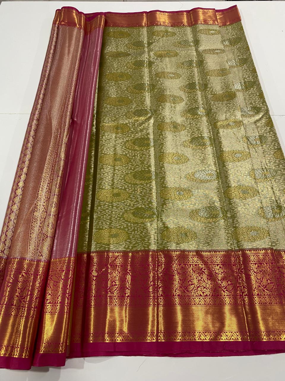 Kanchipuram semi silk sarees  ( 3005-R )