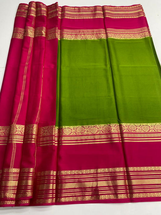 Mysore Crepe Bentex Border Saree  ( 3018-R )