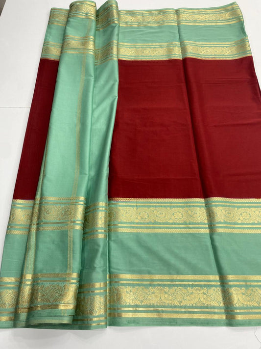 Mysore Crepe Bentex Border Saree  ( 3029-R )