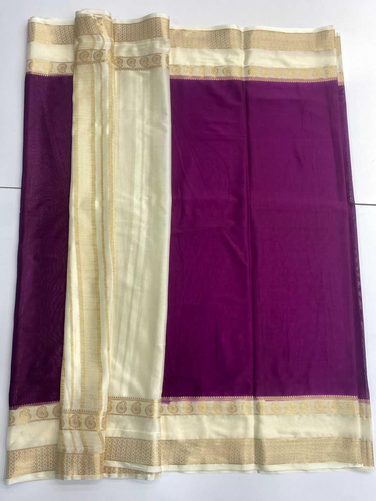 Mysore Crepe Bentex Border Saree (3046)
