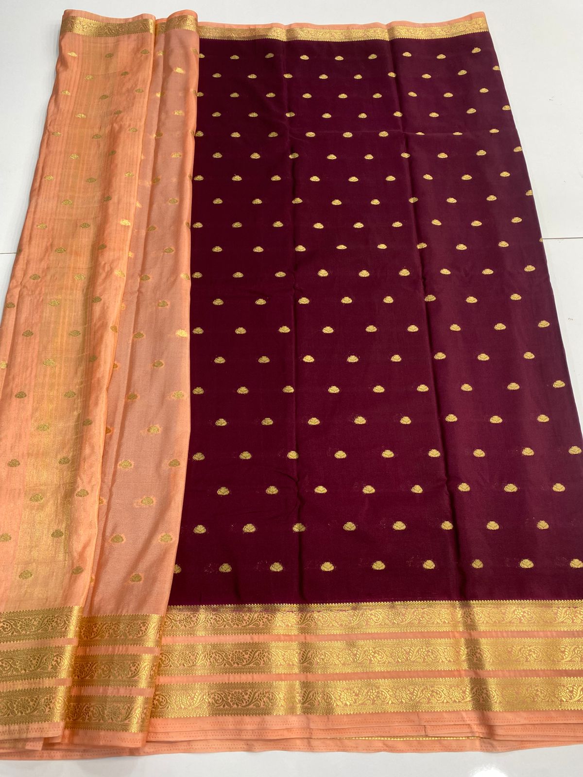 Mysore Crepe Butta Saree(3112)