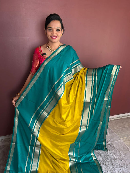 Mysore Crepe Bentex Border Saree  ( 3117-R )