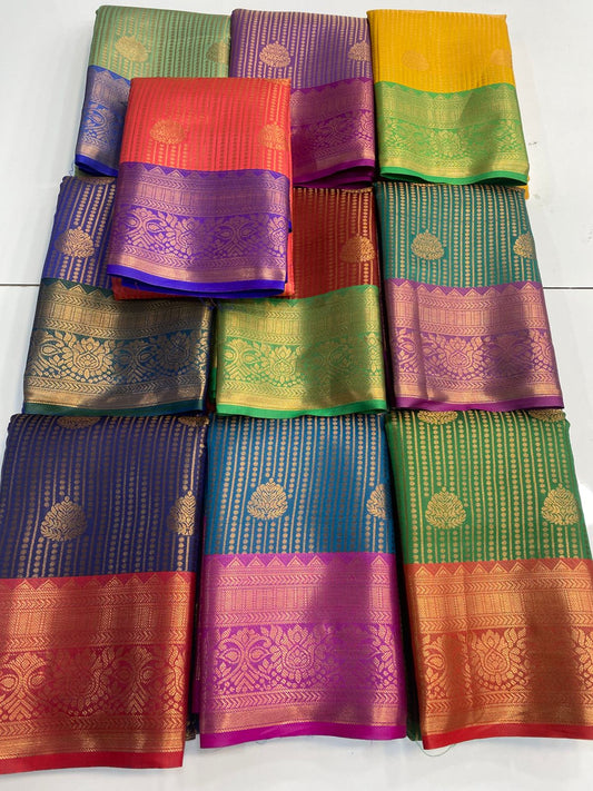 Semi Silk Broket Saree  ( 3113A-R )
