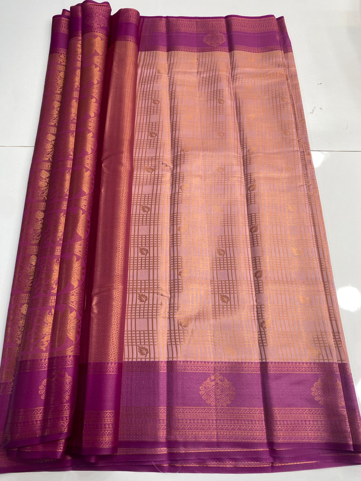 Semi Silk Broket Saree (3113B)