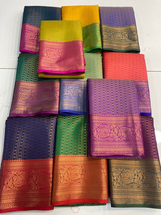 Semi Silk Broket Saree  ( 3113C-R )