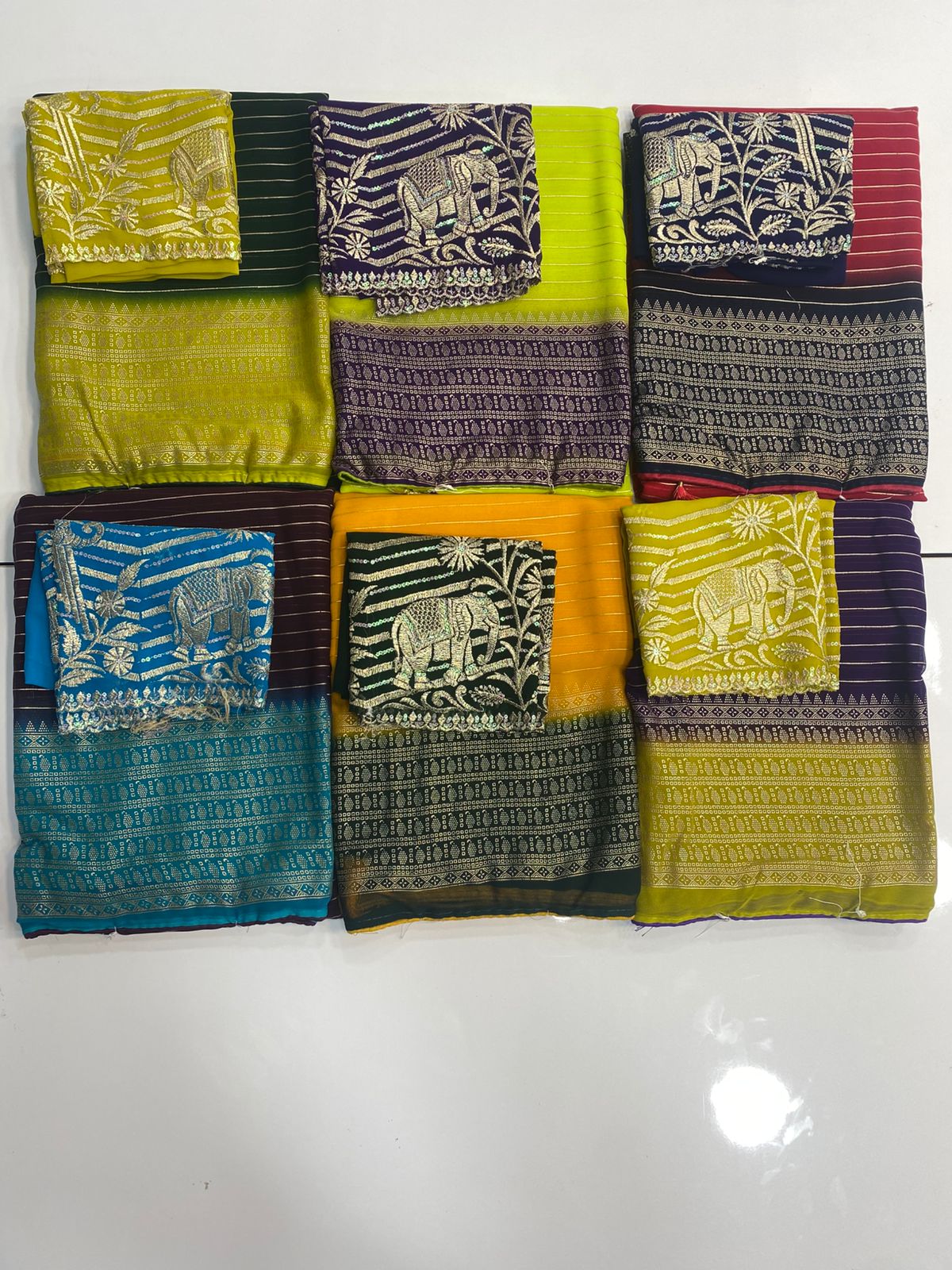 Fancy Georgette Zari Lines Saree (2359)