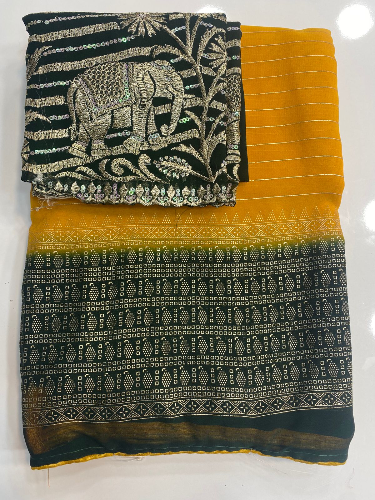 Fancy Georgette Zari Lines Saree (2359)