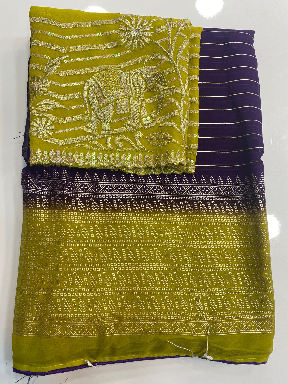 Fancy Georgette Zari Lines Saree (2359)
