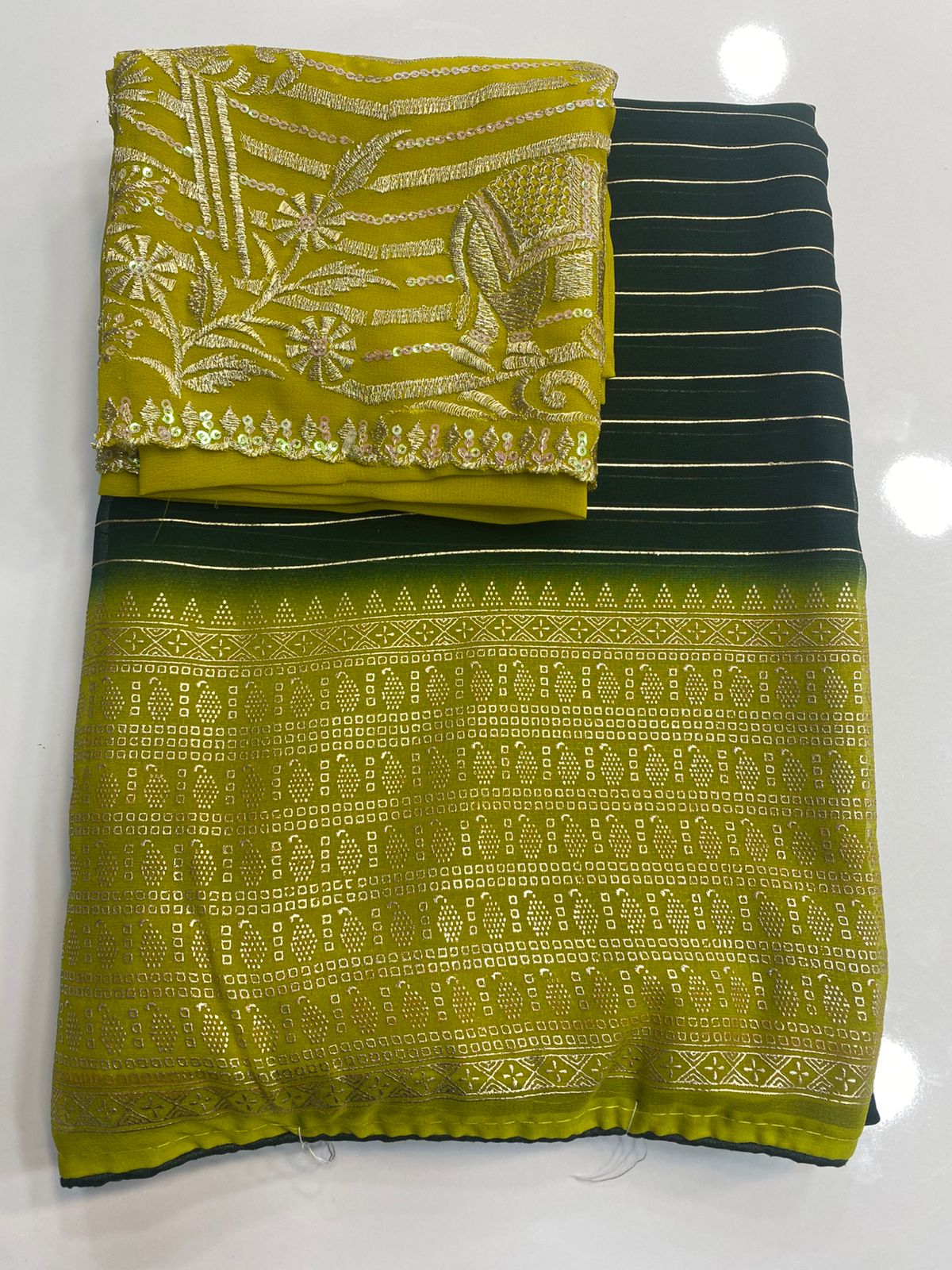 Fancy Georgette Zari Lines Saree (2359)
