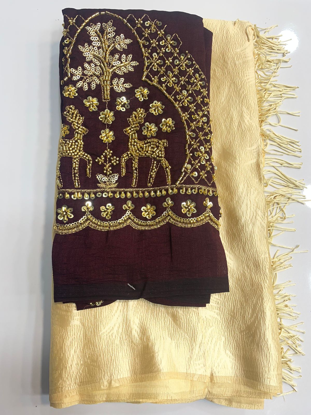 Fancy self Satin Saree (3104)