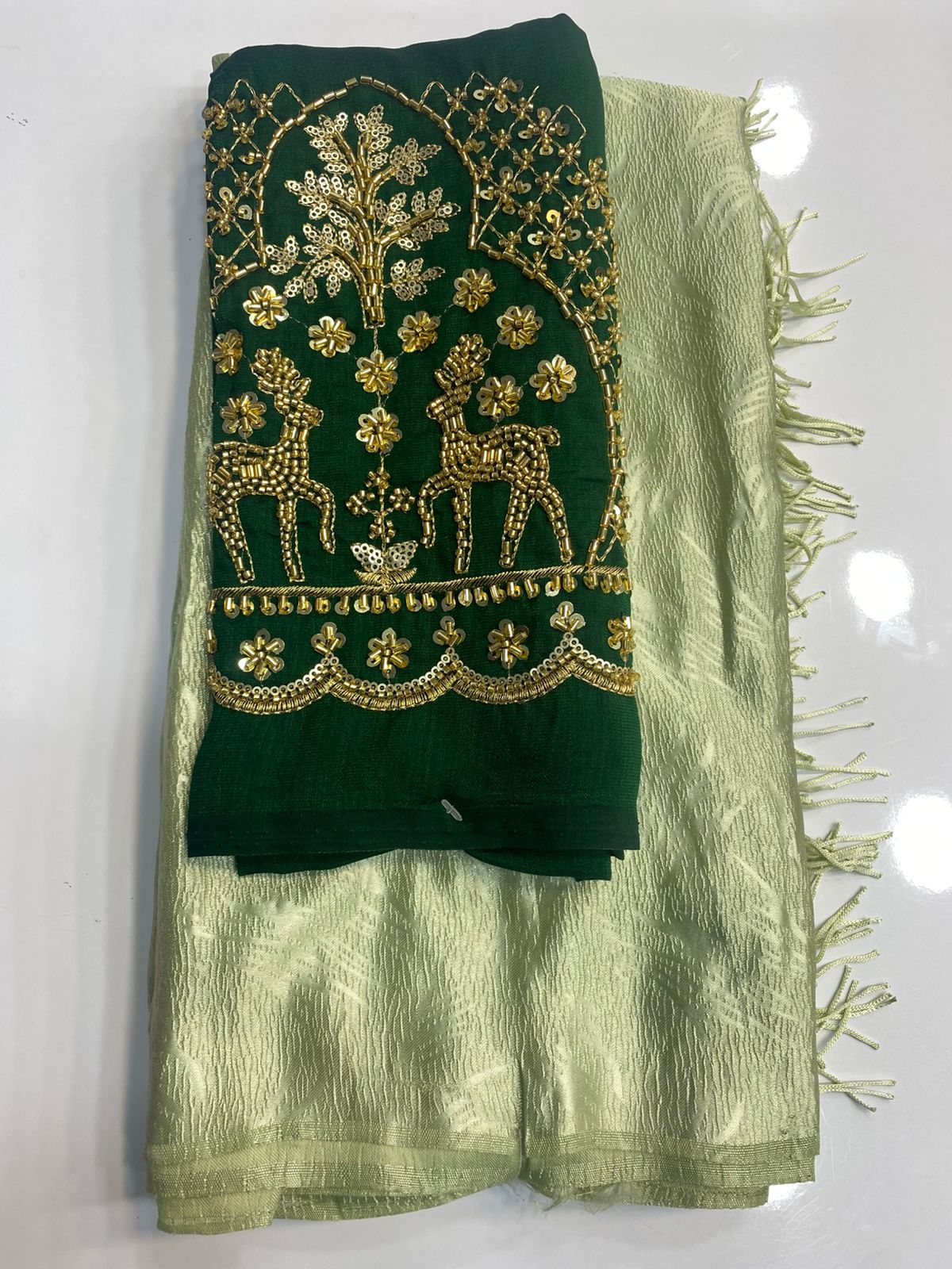 Fancy self Satin Saree (3104)