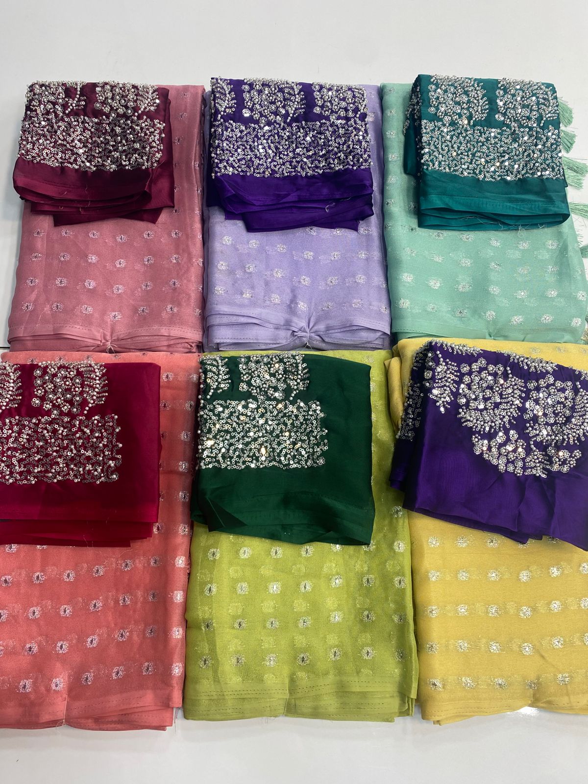 Fancy Georgette Zari Butta Saree (3084)