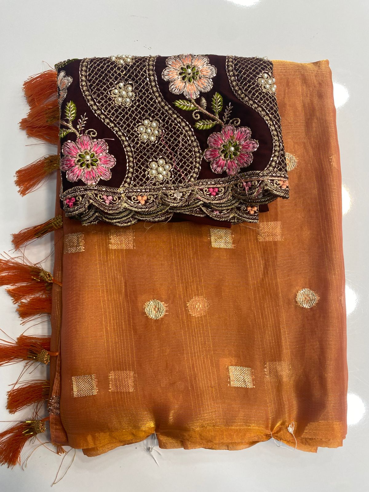 Fancy Georgette Zari Butta Saree (3098)